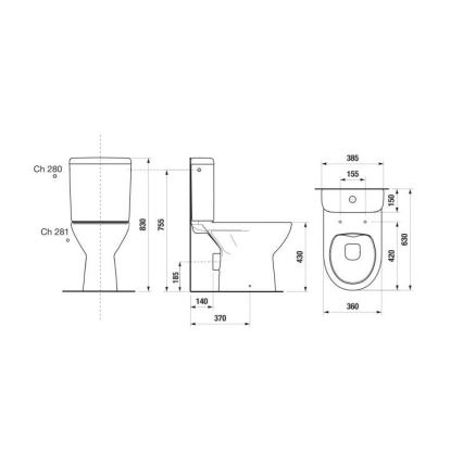 JIKA H8273860002801 - Stand-WC LYRA Keramik/weiß