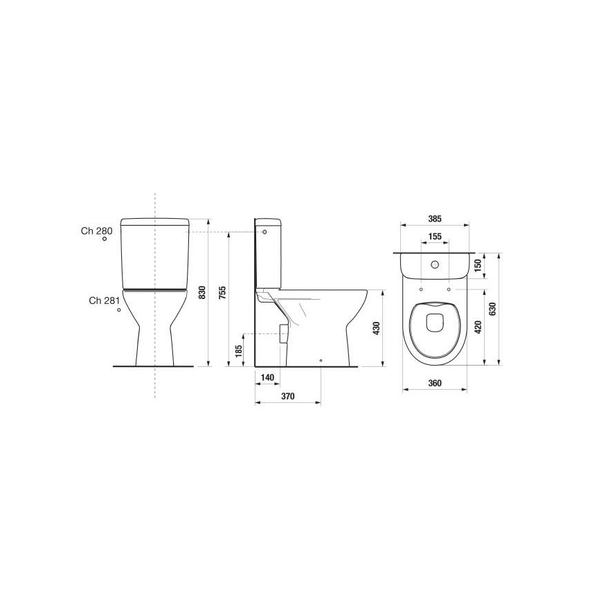 JIKA H8273860002801 - Stand-WC LYRA Keramik/weiß