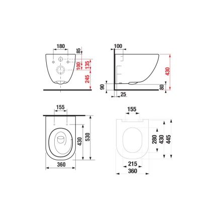 JIKA H8667180000001 - Wandhängendes WC MIO Keramik/weiß + Toilettensitz SoftClose MIO Duroplast/weiß