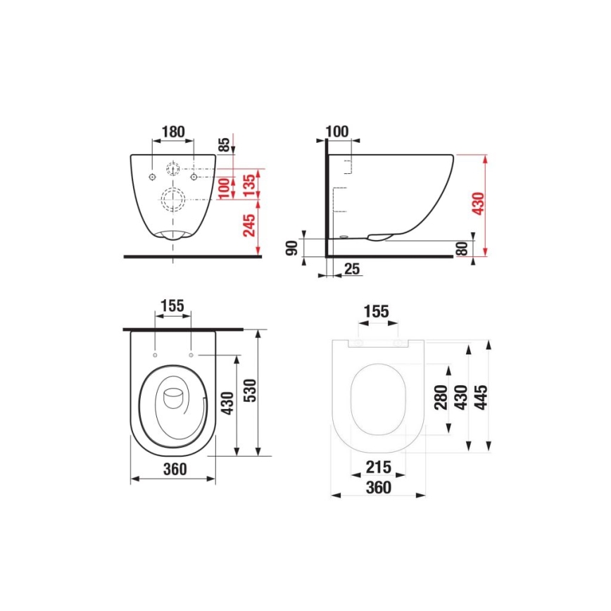 JIKA H8667180000001 - Wandhängendes WC MIO Keramik/weiß + Toilettensitz SoftClose MIO Duroplast/weiß