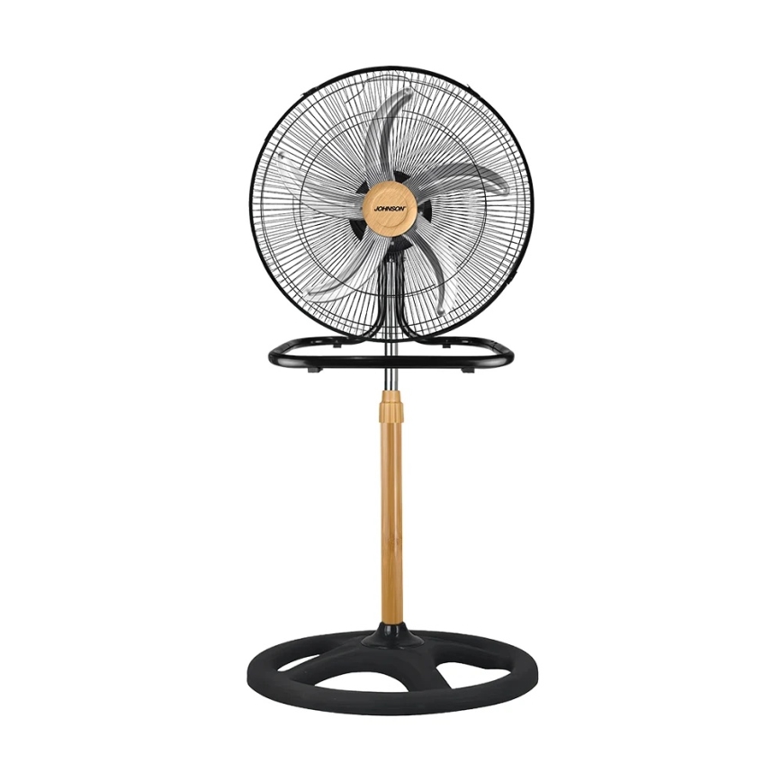 JOHNSON - Standventilator 3-in-1 WOOD 80W/230V 130 cm schwarz/beige
