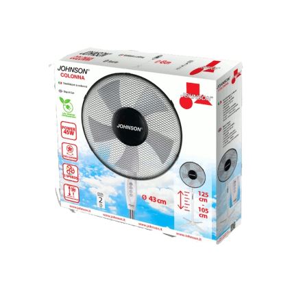 JOHNSON - Standventilator COLONNA 45W/230V 125 cm schwarz/weiß
