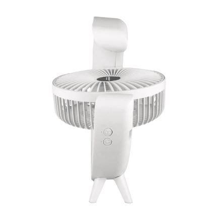 JOHNSON - LED RGB Wiederaufladbarer Tischventilator Mehrfarbig LED/5W/3,7V 1200 mAh Ø 14 cm Weiß