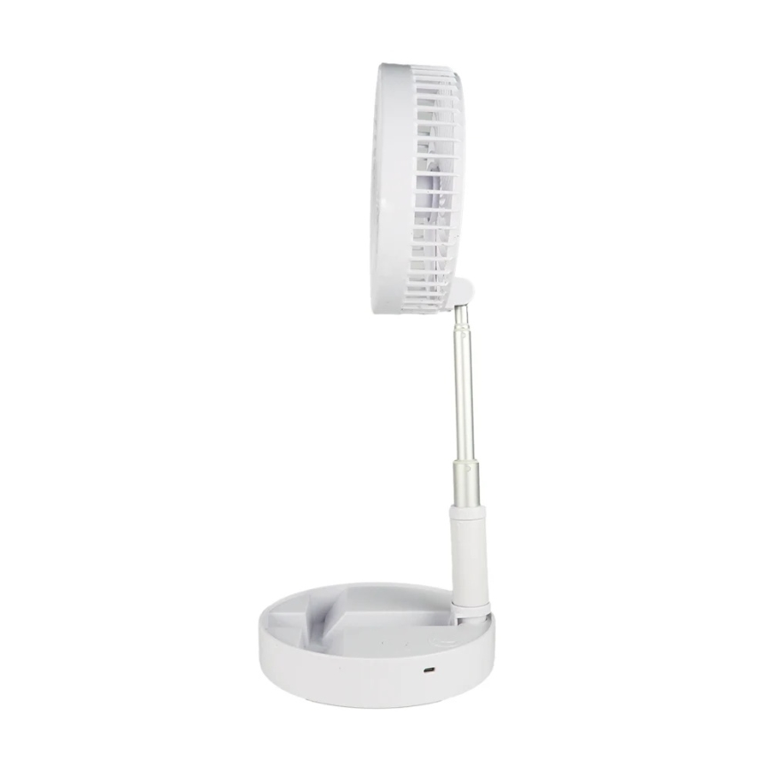 JOHNSON - Wiederaufladbarer Tischventilator GIRAFFA 5W/3,7V 1200 mAh Ø 20 cm weiß