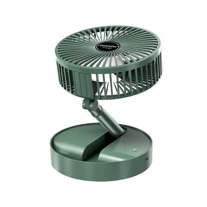 JOHNSON - Wiederaufladbarer Tischventilator TORTUGA 5W/3,7V 1200 mAh Ø 16,5 cm grün