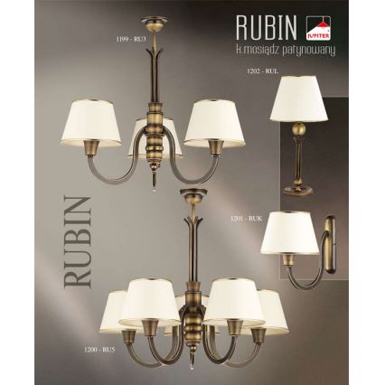 Jupiter 1202 - RUL - Die Tischlampe RUBIN 1xE27/60W/230V