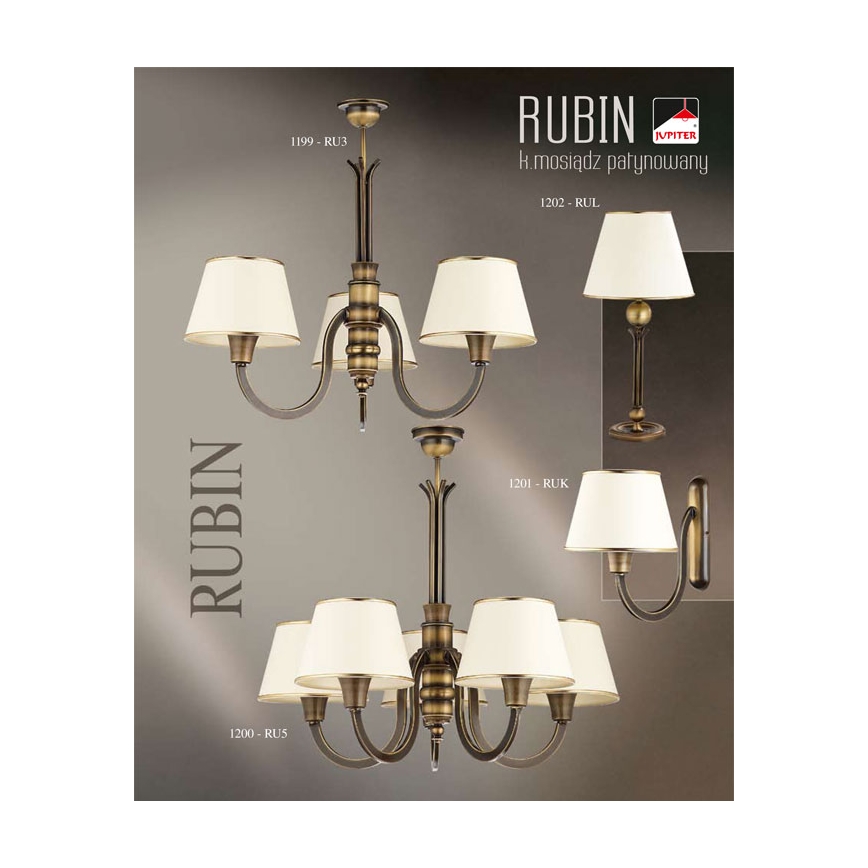 Jupiter 1202 - RUL - Die Tischlampe RUBIN 1xE27/60W/230V