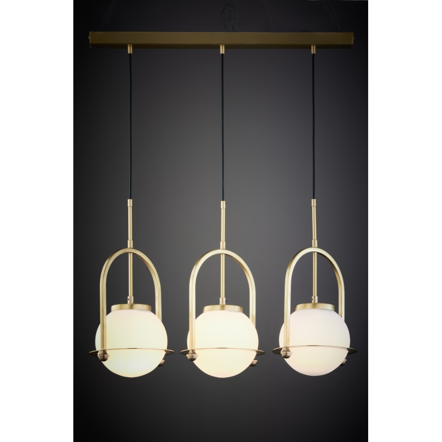 Jupiter 1917 - Pendelleuchte am Kabel ROSSO 3xE27/15W/230V goldfarben