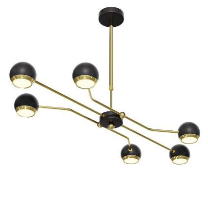 Jupiter 1979 - Kronleuchter an Stange TIANA 6xGU10/10W/230V schwarz/golden