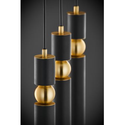 Jupiter 2004 - Hängeleuchte an Schnur ALAS 3xGU10/10W/230V schwarz/golden