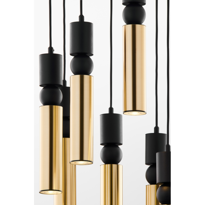 Jupiter 2018 - Hängeleuchte an Schnur ALAS 7xGU10/10W/230V golden/schwarz