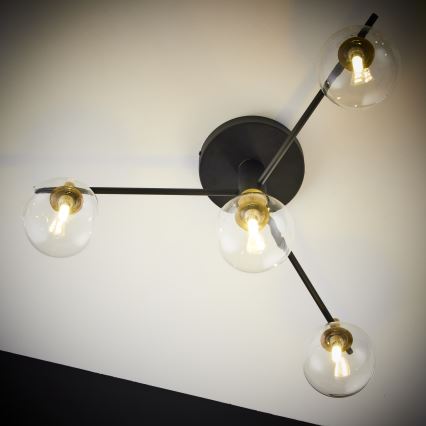 Jupiter 2034 - Aufbauleuchte FIGARO 4xG9/10W/230V schwarz/golden/beige/klar