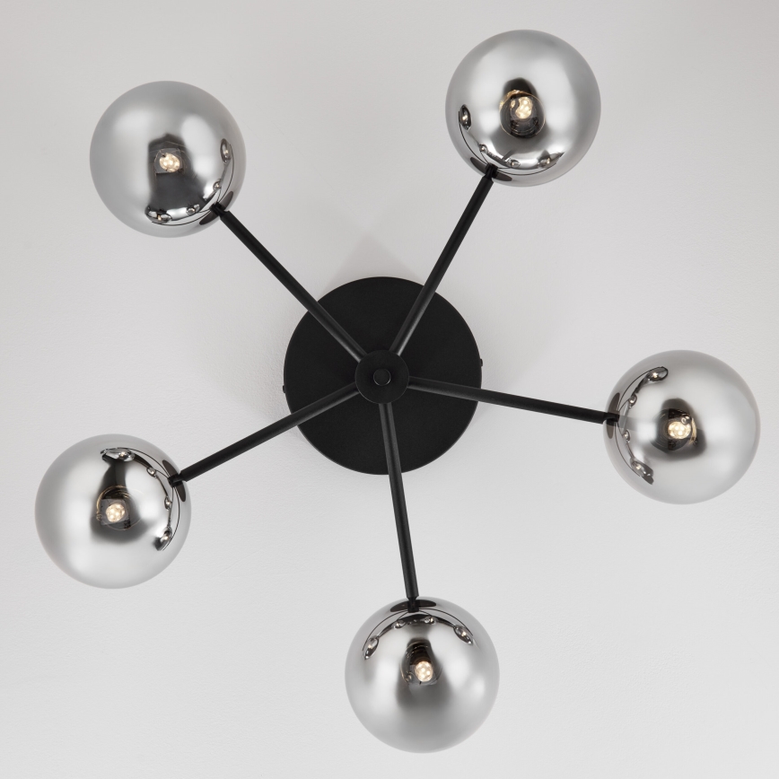 Jupiter 2048 - Aufgesetzte Deckenleuchte PRATO 5xG9/14W/230V schwarz/rauchgrau