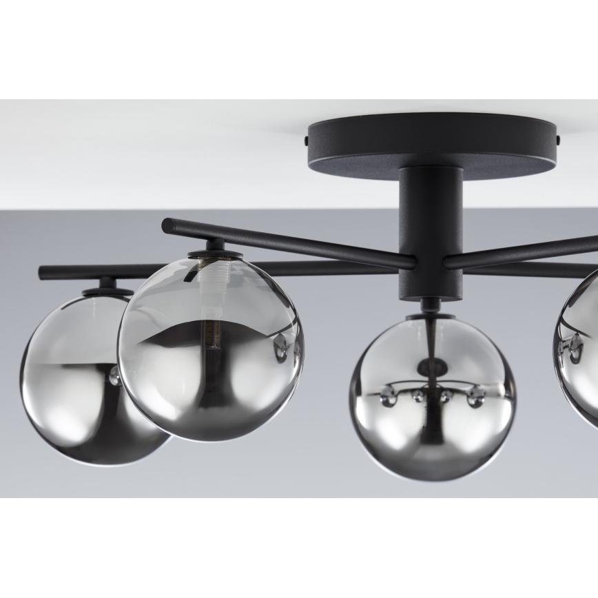 Jupiter 2048 - Aufgesetzte Deckenleuchte PRATO 5xG9/14W/230V schwarz/rauchgrau