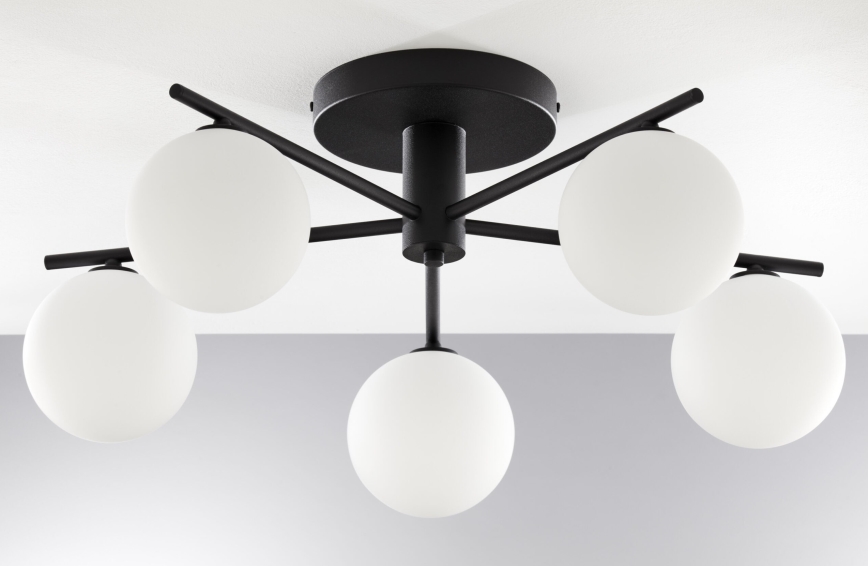 Jupiter 2049 - Aufgesetzte Deckenleuchte PRATO 5xG9/14W/230V schwarz/weiß