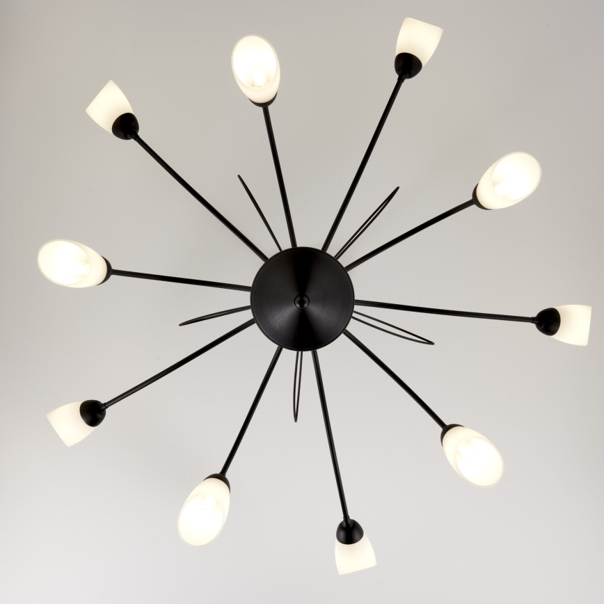 Jupiter 2056 - Kronleuchter GLORIOSA mit Stange 10xG9/14W/230V schwarz