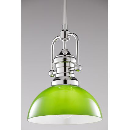 Jupiter 2071 - Deckenleuchte mit Stange PLATINO 1xE27/15W/230V grün/glänzender Chrom