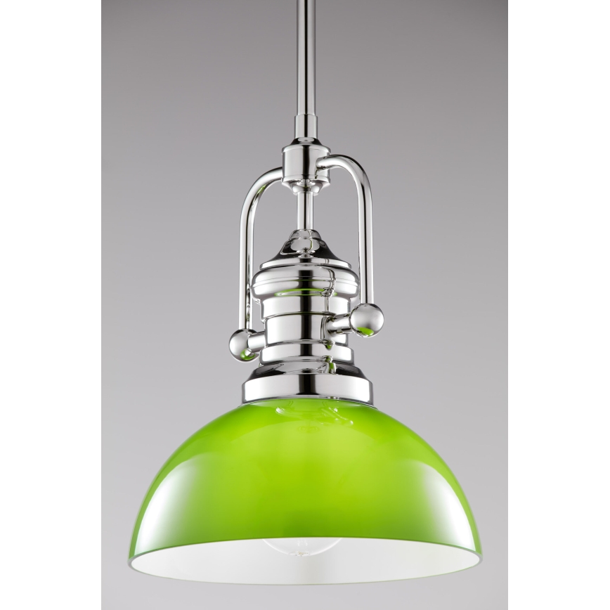 Jupiter 2071 - Deckenleuchte mit Stange PLATINO 1xE27/15W/230V grün/glänzender Chrom