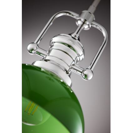 Jupiter 2071 - Deckenleuchte mit Stange PLATINO 1xE27/15W/230V grün/glänzender Chrom