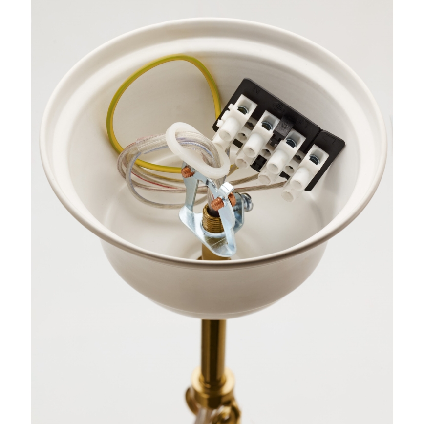 Jupiter 2084 - Kronleuchter an Kette SAMBA 5xE27/15W/230V weiß/gold