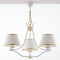 Jupiter 2085 - Kronleuchter mit Kette SAMBA 3xE27/15W/230V weiß/gold