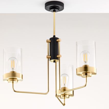 Jupiter 2087 - Stangenleuchte RAMIREZ 3xE27/15W/230V gold/schwarz