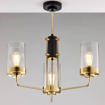 Jupiter 2087 - Stangenleuchte RAMIREZ 3xE27/15W/230V gold/schwarz