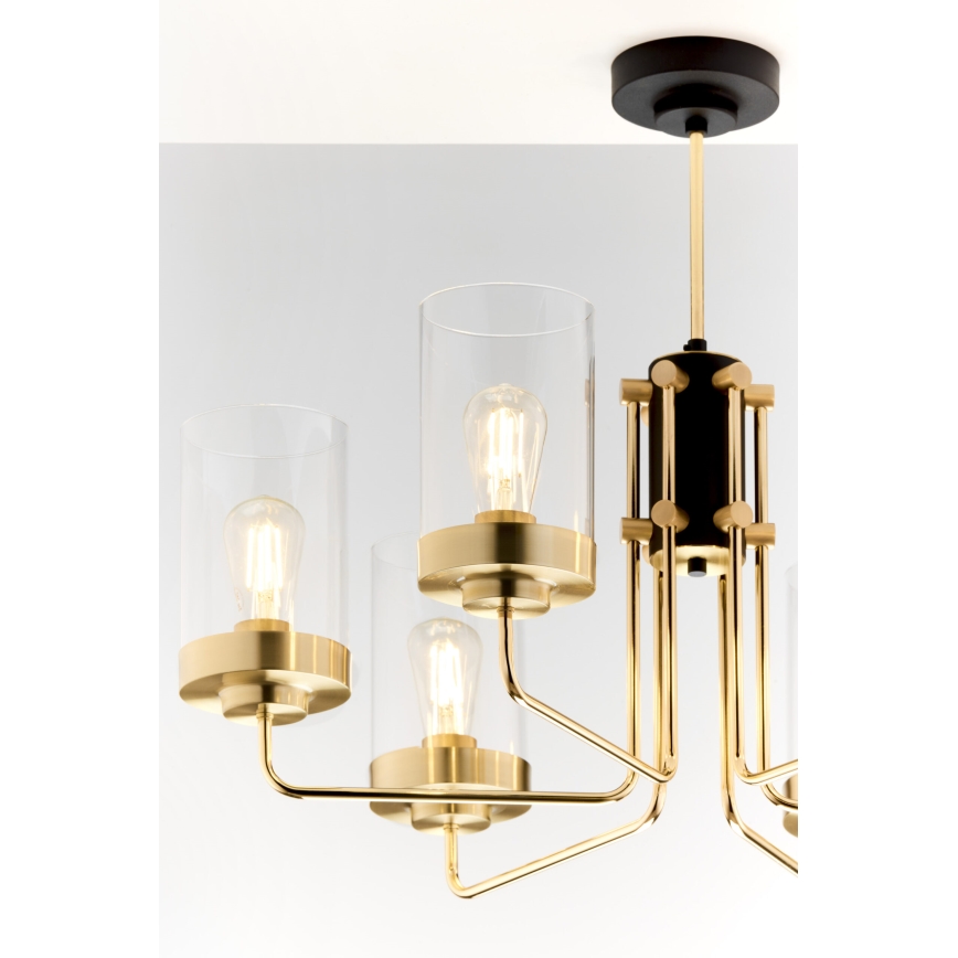 Jupiter 2089 - Deckenleuchte mit Stange RAMIREZ 6xE27/15W/230V gold/schwarz