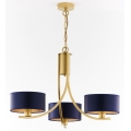 Jupiter 2093 - Pendelleuchte mit Kette ARTHUR 3xE27/15W/230V blau/gold