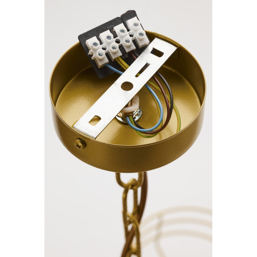 Jupiter 2094 - Kronleuchter an Kette ARTHUR 5xE27/15W/230V blau/gold