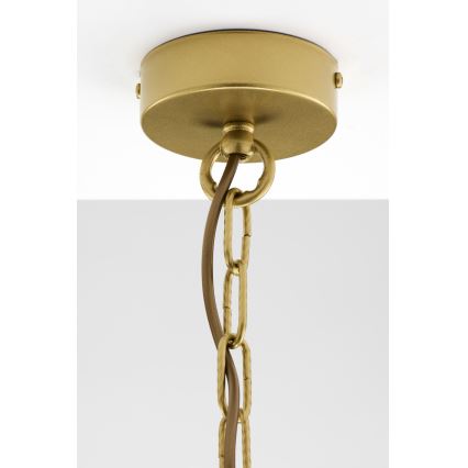 Jupiter 2096 - Kronleuchter an Kette ARTHUR 3xE27/15W/230V weiß/gold/Marmor-Dekor