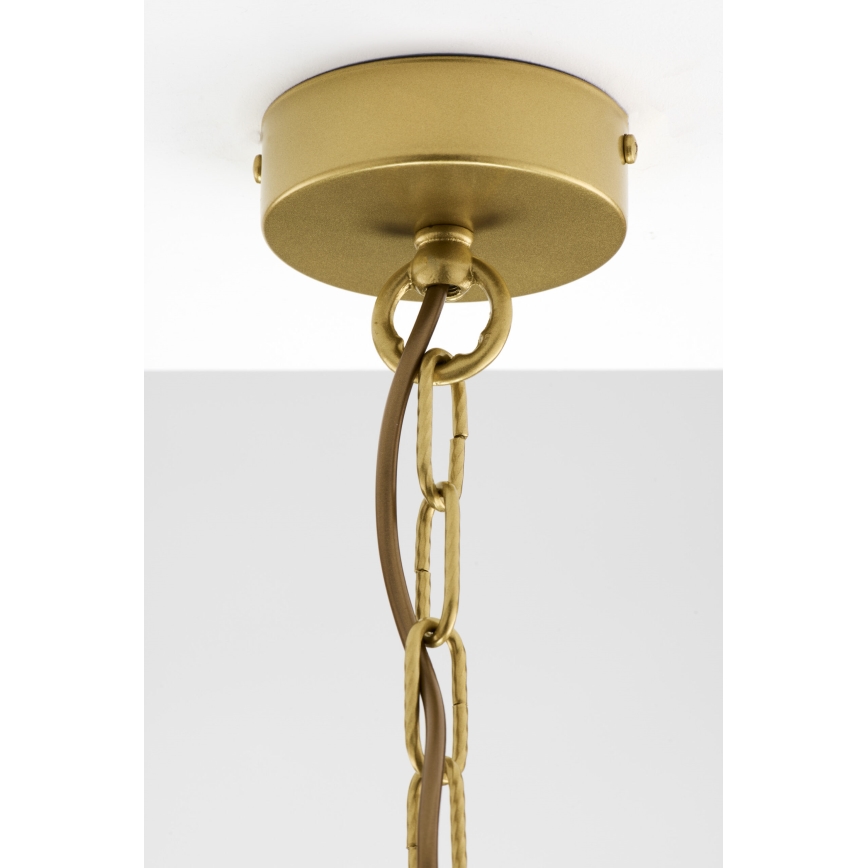 Jupiter 2096 - Kronleuchter an Kette ARTHUR 3xE27/15W/230V weiß/gold/Marmor-Dekor