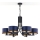 Jupiter 2102 - Kronleuchter mit Kette ARTHUR 6xE27/15W/230V blau/schwarz