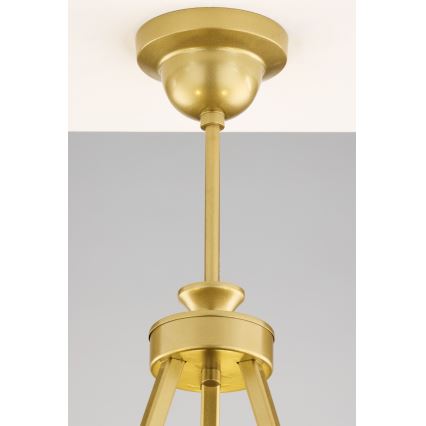 Jupiter 2109 - Deckenleuchte an Stange KASZMIR 3xE27/15W/230V weiß/gold/Marmor-Dekor