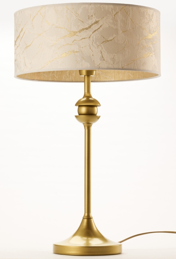 Jupiter 2112 - Tischlampe KASZMIR 1xE27/15W/230V weiß/gold/Marmor-Optik