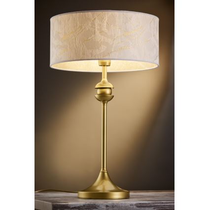 Jupiter 2112 - Tischlampe KASZMIR 1xE27/15W/230V weiß/gold/Marmor-Optik