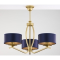 Jupiter 2113 - Pendelleuchte mit Stange KASZMIR 3xE27/15W/230V blau/gold