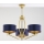 Jupiter 2113 - Pendelleuchte mit Stange KASZMIR 3xE27/15W/230V blau/gold
