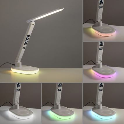 JUST LIGHT. 11018-16 - LED RGBW Touch-Tischleuchte mit kabelloser Ladefunktion TINA LED/4W/230V weiß