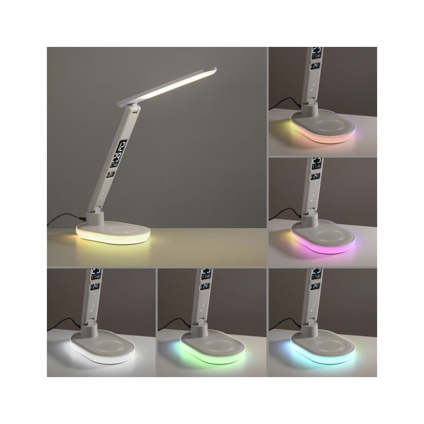 JUST LIGHT. 11018-16 - LED RGBW Touch-Tischleuchte mit kabelloser Ladefunktion TINA LED/4W/230V weiß