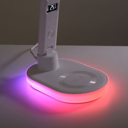 JUST LIGHT. 11018-16 - LED RGBW Touch-Tischleuchte mit kabelloser Ladefunktion TINA LED/4W/230V weiß