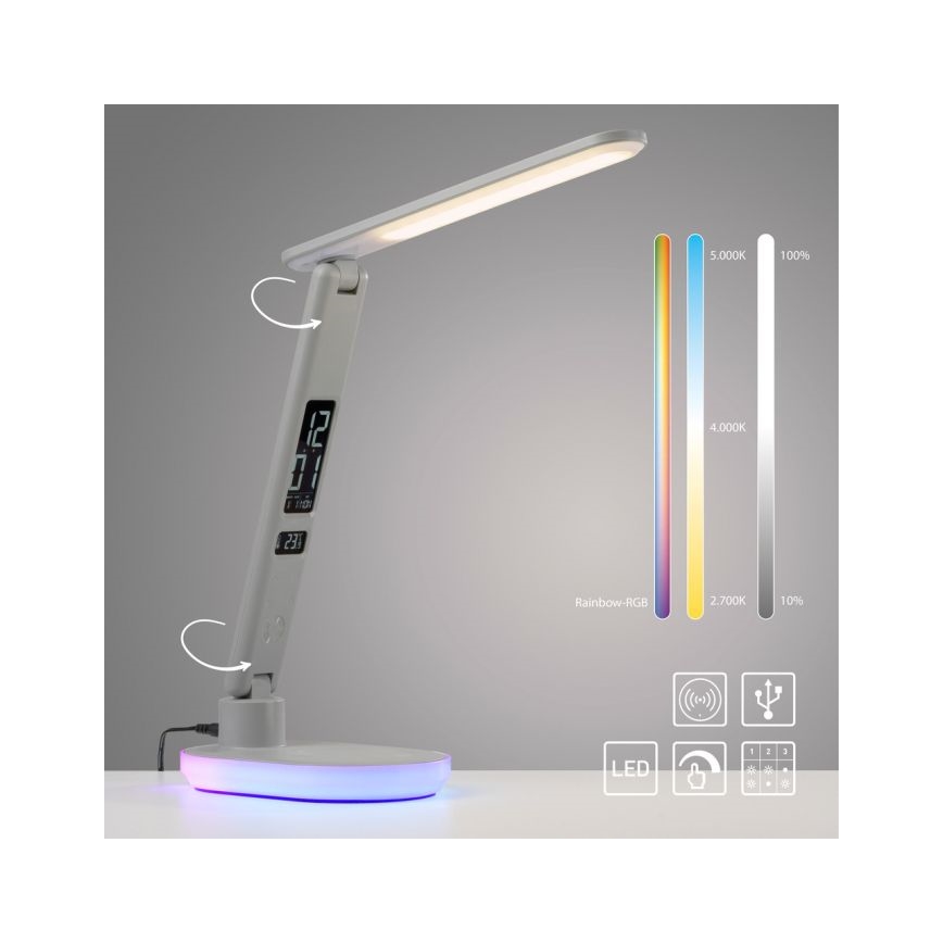 JUST LIGHT. 11018-16 - LED RGBW Touch-Tischleuchte mit kabelloser Ladefunktion TINA LED/4W/230V weiß
