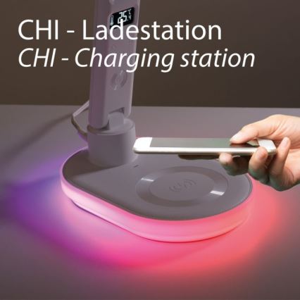 JUST LIGHT. 11018-16 - LED RGBW Touch-Tischleuchte mit kabelloser Ladefunktion TINA LED/4W/230V weiß