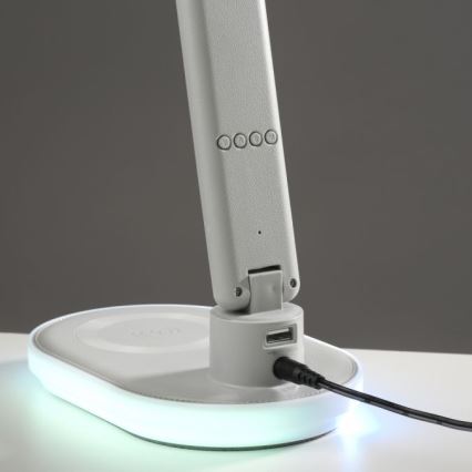 JUST LIGHT. 11018-16 - LED RGBW Touch-Tischleuchte mit kabelloser Ladefunktion TINA LED/4W/230V weiß