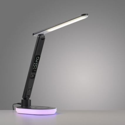 JUST LIGHT. 11018-18 - LED RGBW Dimmbare Touch Tischlampe mit kabellosem Laden TINA LED/4W/230V schwarz