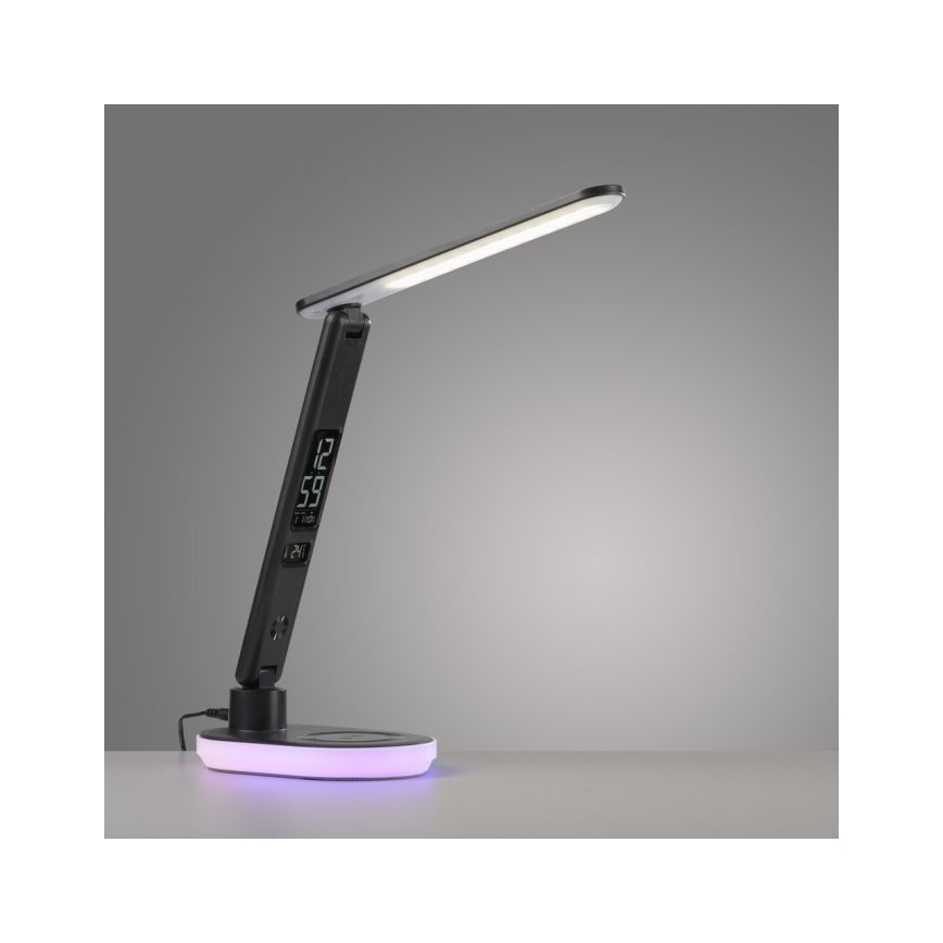 JUST LIGHT. 11018-18 - LED RGBW Dimmbare Touch Tischlampe mit kabellosem Laden TINA LED/4W/230V schwarz