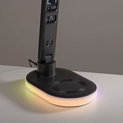 JUST LIGHT. 11018-18 - LED RGBW Dimmbare Touch Tischlampe mit kabellosem Laden TINA LED/4W/230V schwarz