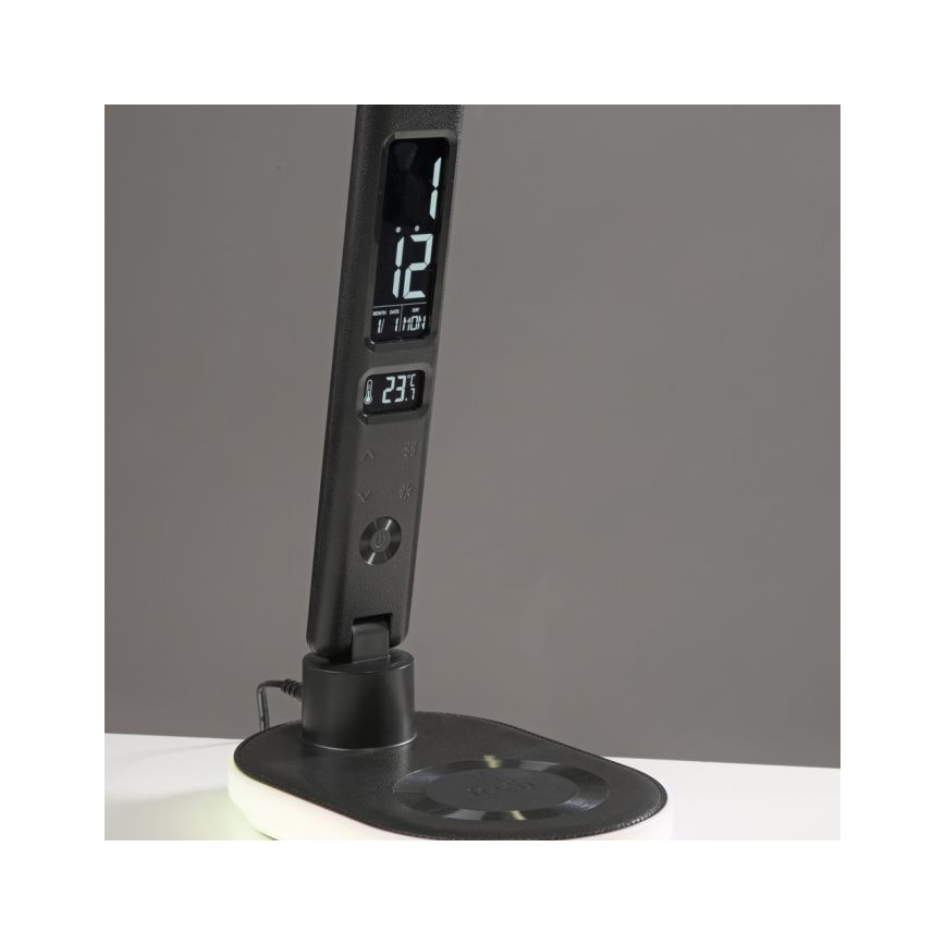 JUST LIGHT. 11018-18 - LED RGBW Dimmbare Touch Tischlampe mit kabellosem Laden TINA LED/4W/230V schwarz