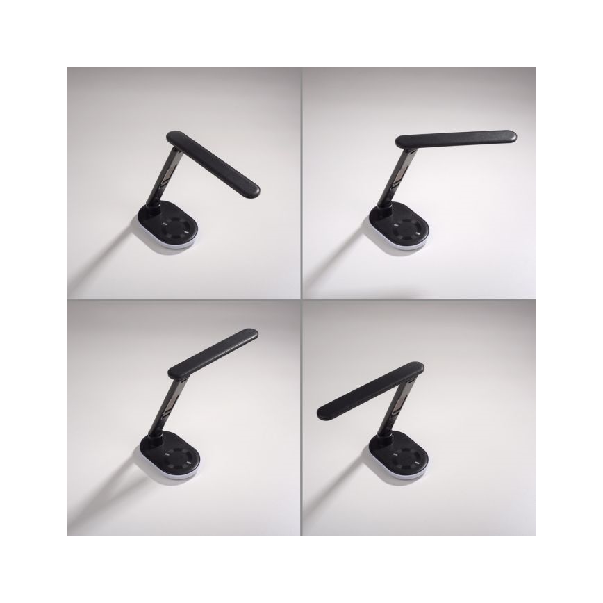 JUST LIGHT. 11018-18 - LED RGBW Dimmbare Touch Tischlampe mit kabellosem Laden TINA LED/4W/230V schwarz