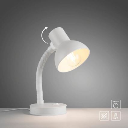 JUST LIGHT. 11080-16 - Flexibele Tischlampe FLEXI 1xE27/25W/230V Weiß